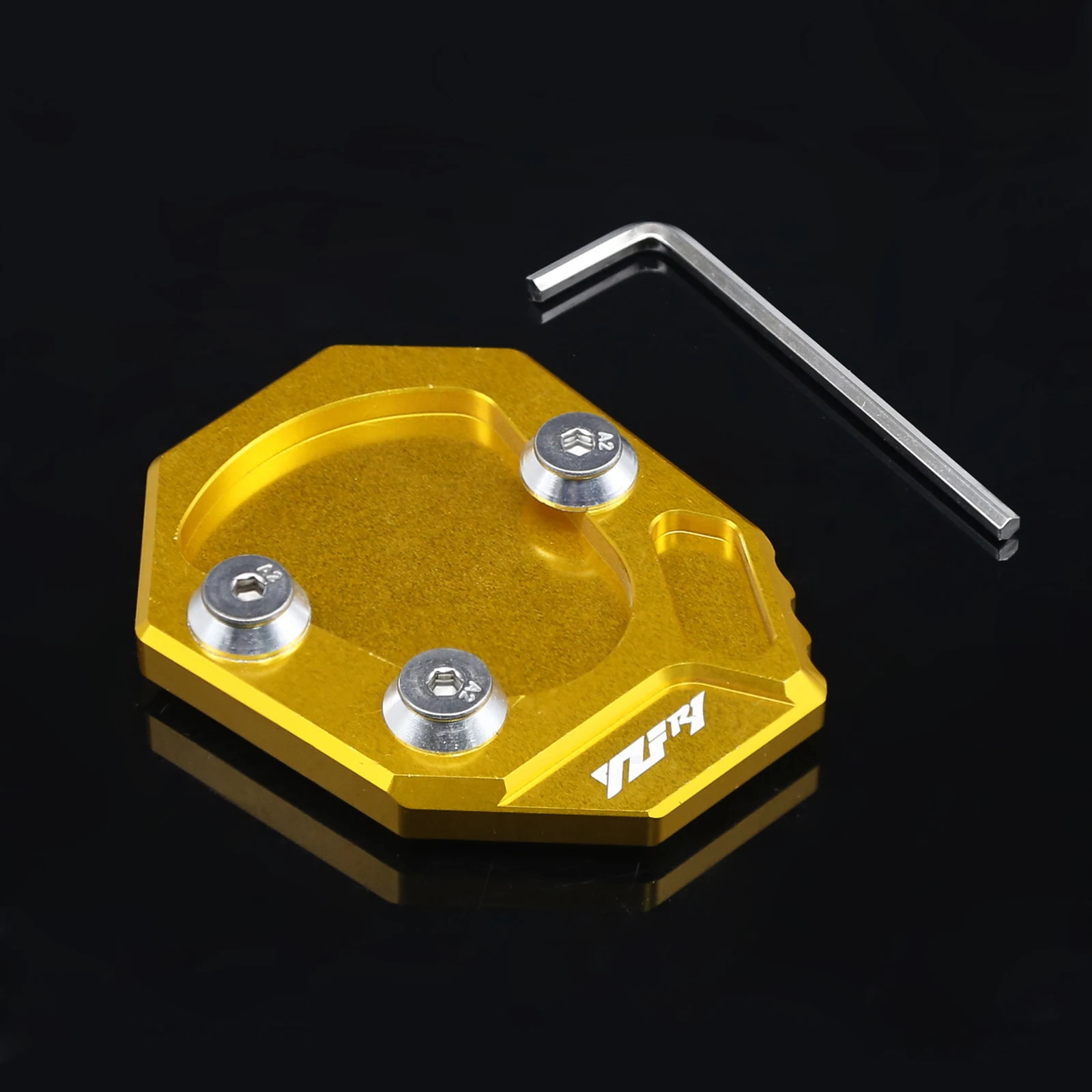 FOR Yamaha YZF R1 YZF1000 YZF-R1 2009 2010 2011 2012-2016 Motorcycle Kickstand Side Stand Extension Enlarger Extender Pad Plate 
FOR Yamaha YZF R1 YZF1000 YZF-R1 2009 2010 2011 2012-2016 Motorcycle Kickstand Side Stand Extension Enlarger Extender Pad Plate