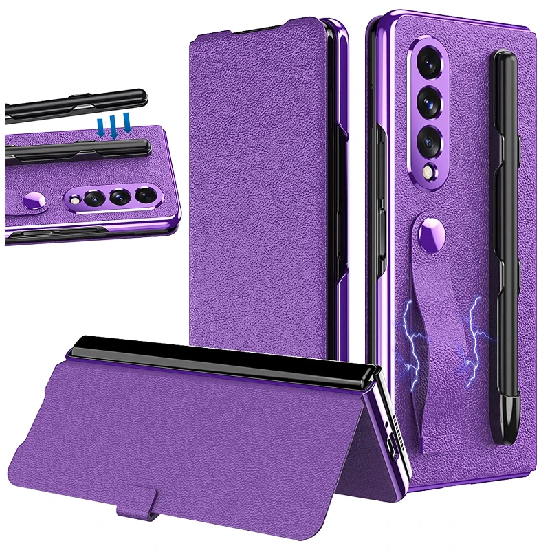 Luxury Leather Protector Case for Samsung Galaxy Z Fold3 5g Case for Galaxy Z Fold 3 5g Cases With S Pen Holder Phone Cover
Luxury Leather Protector Case for Samsung Galaxy Z Fold3 5g Case for Galaxy Z Fold 3 5g Cases With S Pen Holder Phone Cover