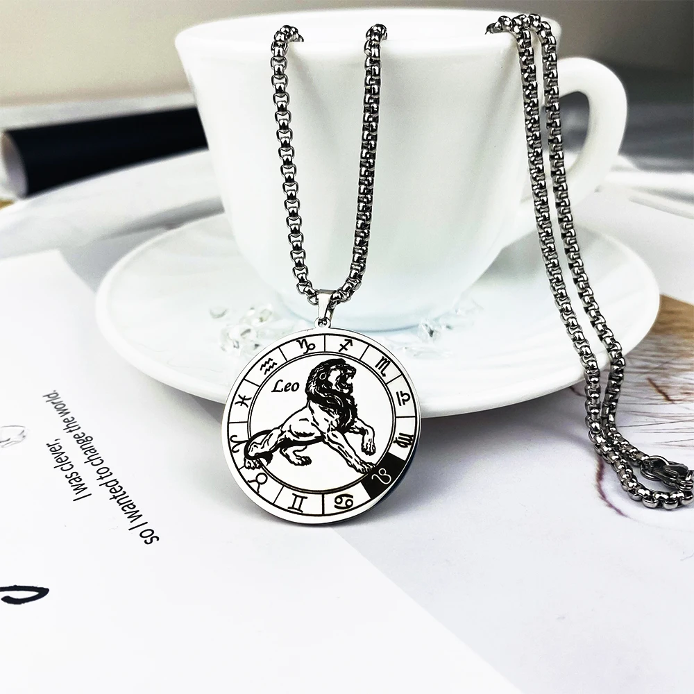 12 Constellation Zodiac Signs Necklace Punk Retro High Quality Stainless Steel Chain Horoscope for Men Animals Necklace
12 Constellation Zodiac Signs Necklace Punk Retro High Quality Stainless Steel Chain Horoscope for Men Animals Necklace