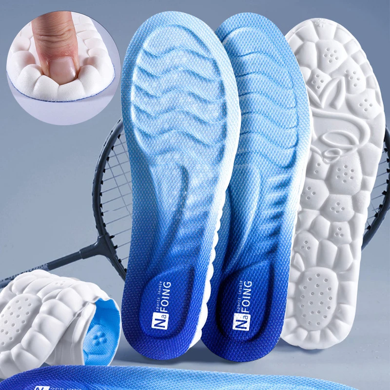 

Спортивные 4d-стельки для обуви, для женщин и мужчин, дышащие дезодорирующие стельки для бега, для ног, ортопедические массажный эффект, прокладки для ухода за бегом