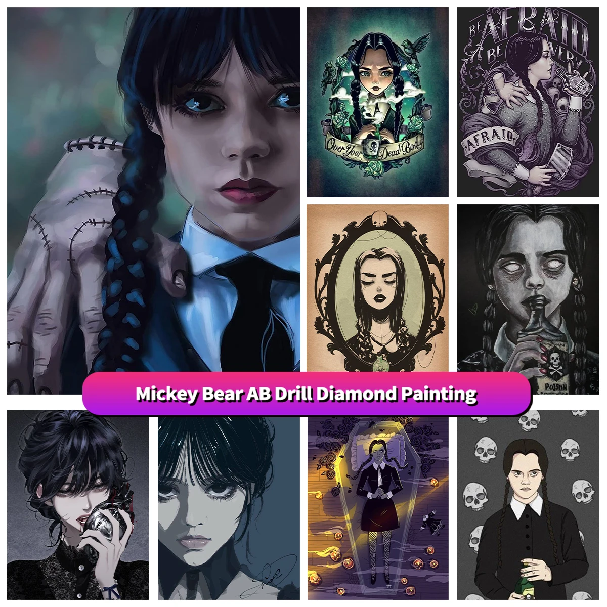 5D Wednesday Addams Family AB Diamond Painting Mosaic Cross Stitch Gothic Horror Movie Embroidery Handmade Home Decor Halloween
5D Wednesday Addams Family AB Diamond Painting Mosaic Cross Stitch Gothic Horror Movie Embroidery Handmade Home Decor Halloween