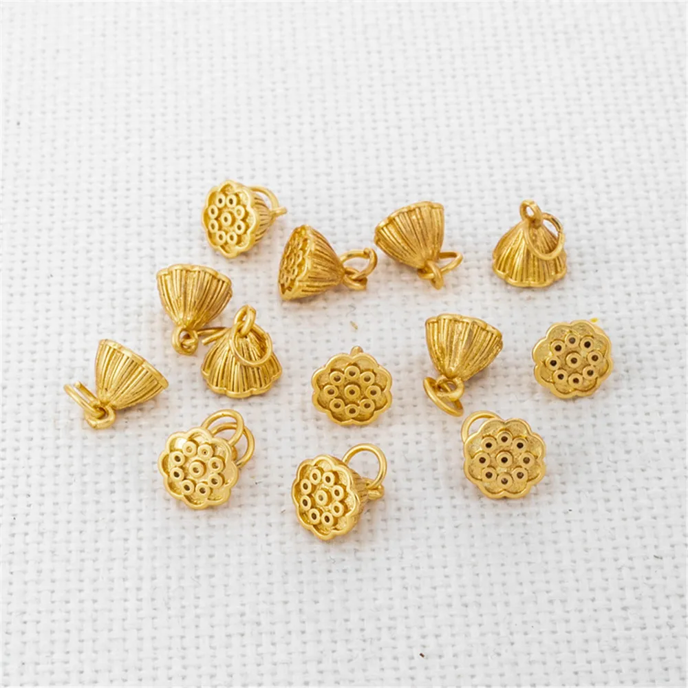 18K gold bag color preserving dumb gold lotus seed shower head 8mm small pendant DIY Bracelet Necklace Earrings accessories
18K gold bag color preserving dumb gold lotus seed shower head 8mm small pendant DIY Bracelet Necklace Earrings accessories