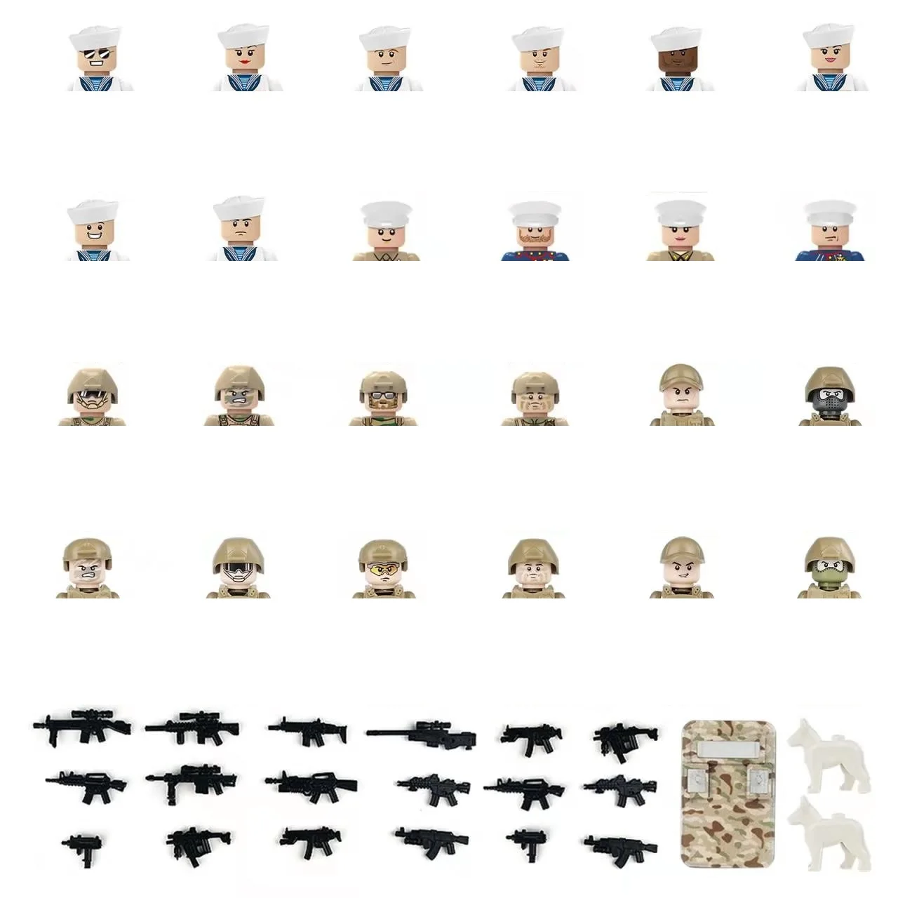 MOC Military Weapon Specia Force Army 24pcs Soldiers Minifigs Figures Accessories Building Blocks Mini Figurine Toys Kid Gifts
MOC Military Weapon Specia Force Army 24pcs Soldiers Minifigs Figures Accessories Building Blocks Mini Figurine Toys Kid Gifts