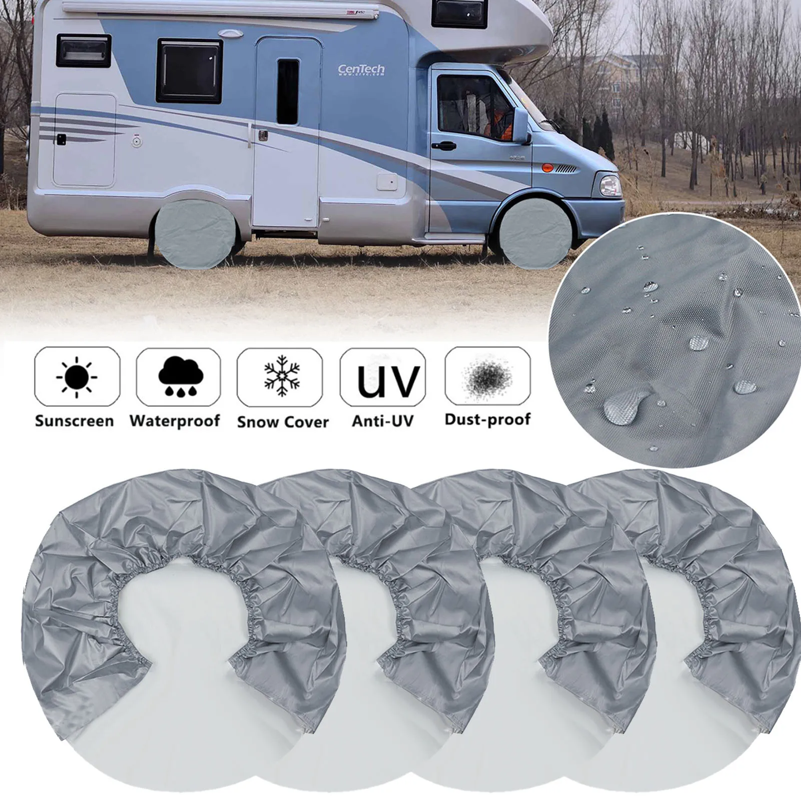 

4Pcs 210T Heavy Duty RV Tire Cover Car Wheel Tire Covers Wheel Waterproof Protective Cover For Truck RV Trailer Camper Motorhome