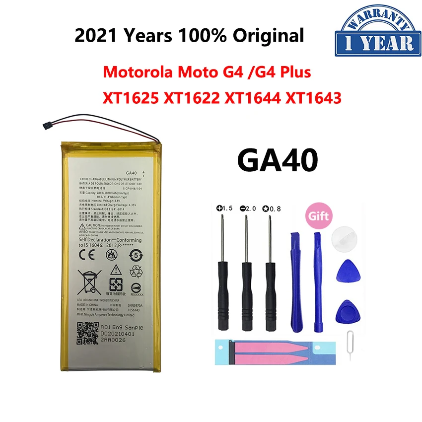 Новый оригинальный аккумулятор GA40 3550 мАч для Motorola Moto G4 /G4 Plus XT1625 XT1622 XT1644 XT1643 SNN5970A + комплекты инструментов
Новый оригинальный аккумулятор GA40 3550 мАч для Motorola Moto G4 /G4 Plus XT1625 XT1622 XT1644 XT1643 SNN5970A + комплекты инструментов