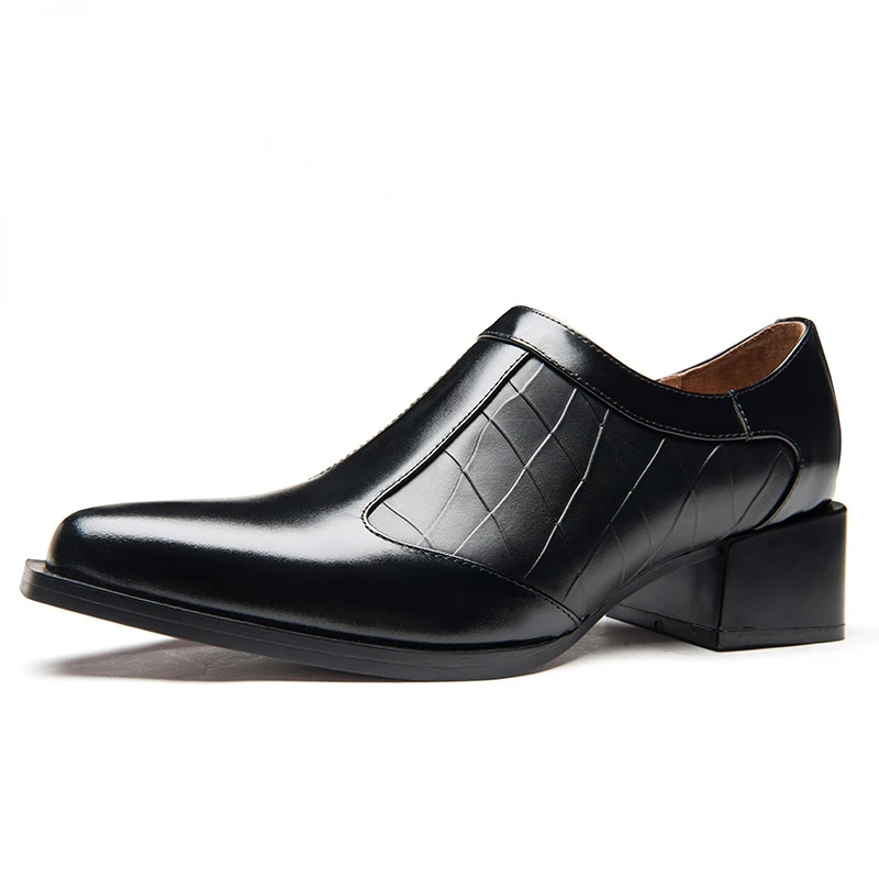Genuine Leather Mens Shoes High Heels Luxury 5 Cm Man Formal Shoes Pointed Toe British Trend New Fashion Black Business Footwear
Genuine Leather Mens Shoes High Heels Luxury 5 Cm Man Formal Shoes Pointed Toe British Trend New Fashion Black Business Footwear
