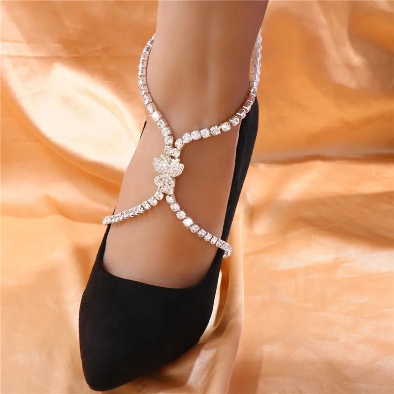 New Heart Cross High Heel Anklet Bracelet Winding Sole Fashion Foot Chain Jewelry for Women Rhinestone Leg Ankle Shoe Chain Gift
New Heart Cross High Heel Anklet Bracelet Winding Sole Fashion Foot Chain Jewelry for Women Rhinestone Leg Ankle Shoe Chain Gift