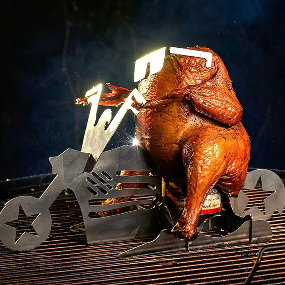 American Motorcycle BBQ Steel Rack Funny Chicken Stand With Beer Can Holder Grilling Roast Rack BBQ Barbecue Accessories
American Motorcycle BBQ Steel Rack Funny Chicken Stand With Beer Can Holder Grilling Roast Rack BBQ Barbecue Accessories