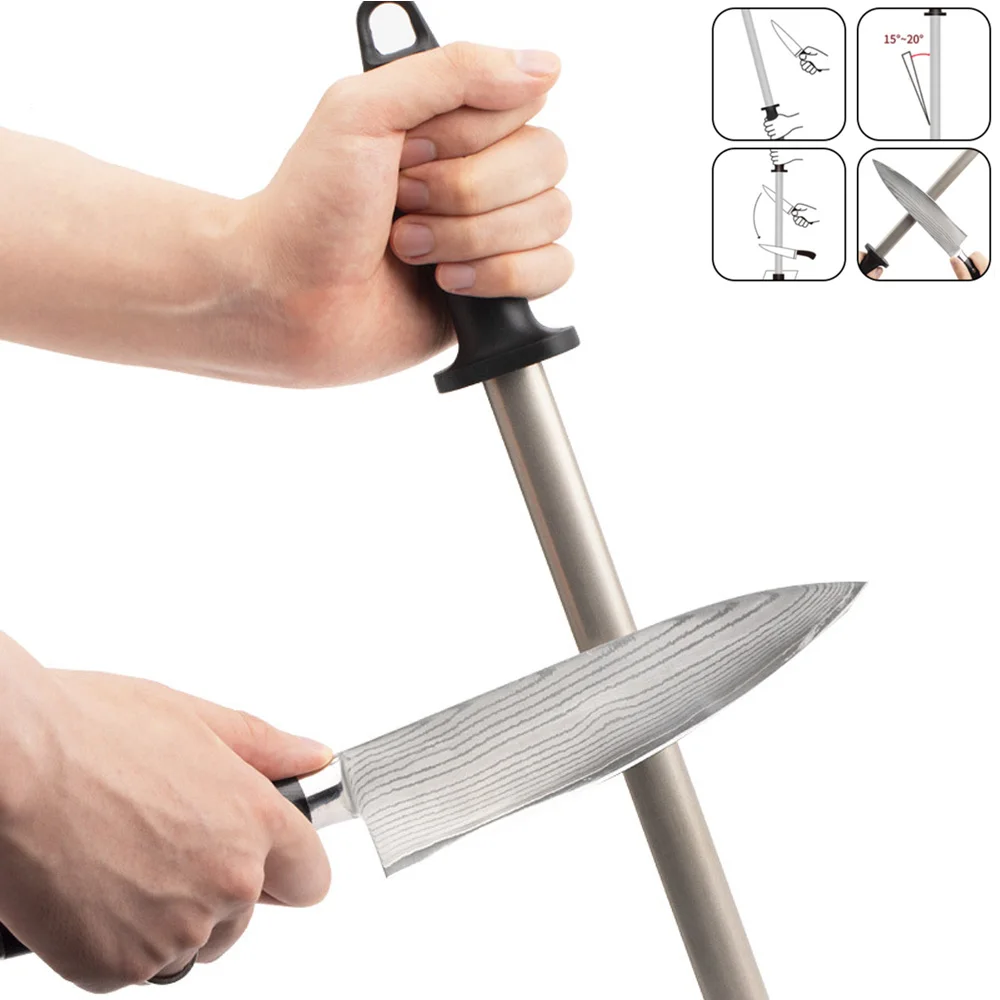 High Quality New Diamond Kitchen Knife Sharpening Rod Steel Sharpener Stone Tool
High Quality New Diamond Kitchen Knife Sharpening Rod Steel Sharpener Stone Tool