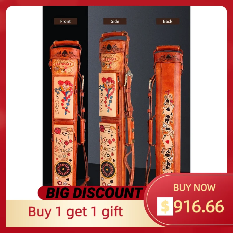 JF6 Billiard Case 6 Holes 2B4S Genuine Leather Case Top and Side Handle 85*10*13cm Oval Embroidery Bag Billiard Accessories
JF6 Billiard Case 6 Holes 2B4S Genuine Leather Case Top and Side Handle 85*10*13cm Oval Embroidery Bag Billiard Accessories