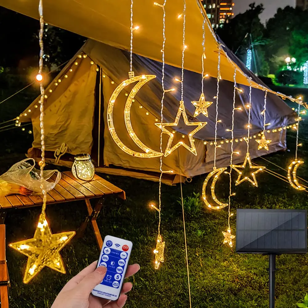 USB Remote and Solar Star Moon Led Curtain Romantic String Light Ramadan Garland Lamps For Wedding Party Christmas Holiday Decor
USB Remote and Solar Star Moon Led Curtain Romantic String Light Ramadan Garland Lamps For Wedding Party Christmas Holiday Decor