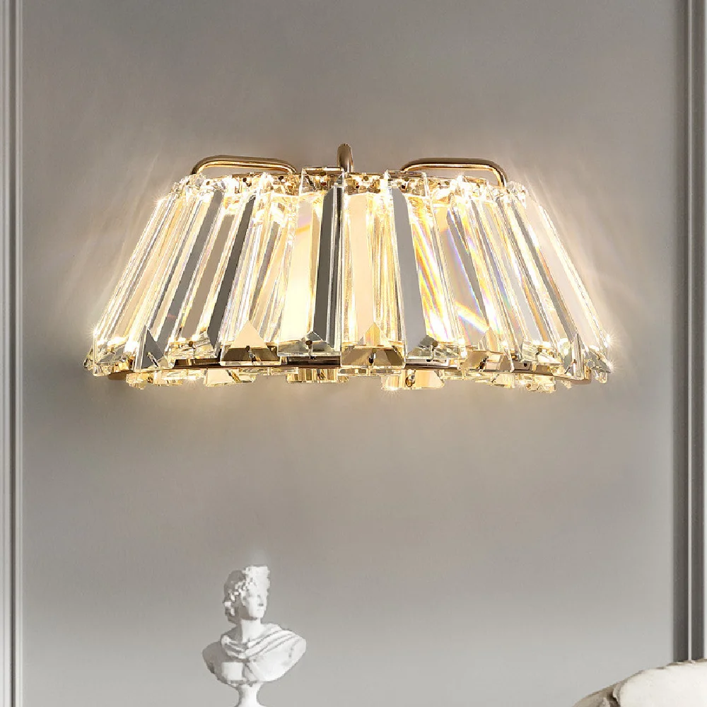 Modern Bedroom Lustre Gold Wall Lamps Led Dimmable Wall Scones Luxury K9 Crystal Led Luminarias Art Deco Lighting Fixtures
Modern Bedroom Lustre Gold Wall Lamps Led Dimmable Wall Scones Luxury K9 Crystal Led Luminarias Art Deco Lighting Fixtures