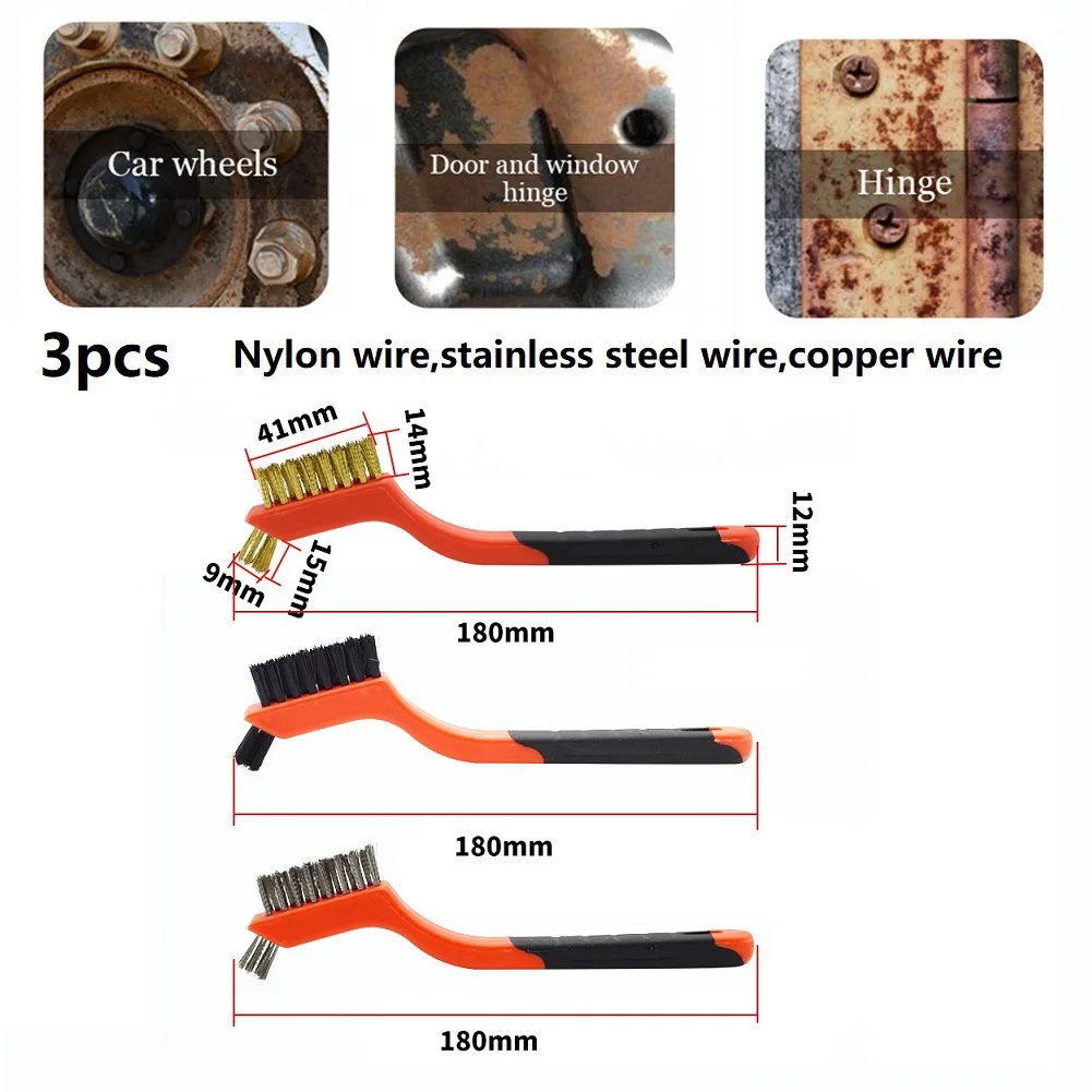 3pcs Head Dimension 40mm X 15mm Wire Brush Brass /Nylon/Steel Brushes For Grinder Removing Rust Cleaning Polishing Hand Tools
3pcs Head Dimension 40mm X 15mm Wire Brush Brass /Nylon/Steel Brushes For Grinder Removing Rust Cleaning Polishing Hand Tools