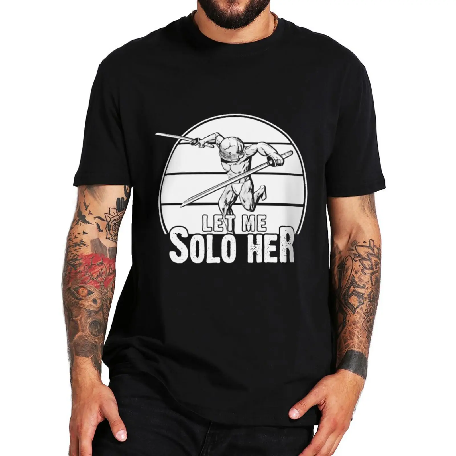 

Vintage Let Me Solo Her Classic T-Shirt Funny Game Memes Trend Gamer Gift Tee Tops 100% Cotton Summer Casual Unisex T Shirts