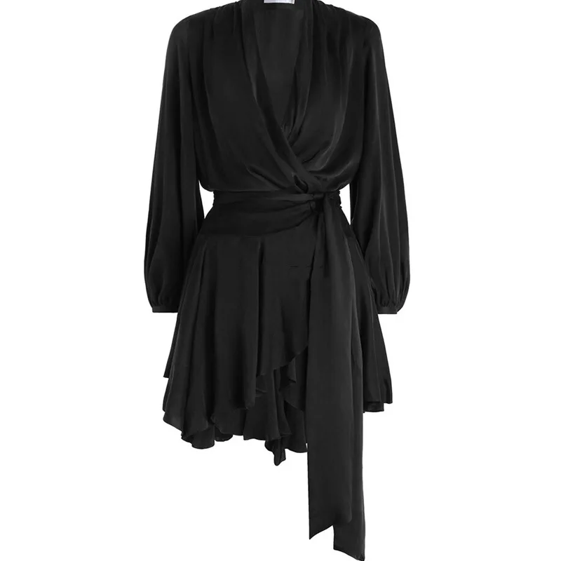SuperAen 2022 Autumn V-neck Lace-up Irregular Flounced Edge Full Waist Slim A Line Dresses for Women
SuperAen 2022 Autumn V-neck Lace-up Irregular Flounced Edge Full Waist Slim A Line Dresses for Women