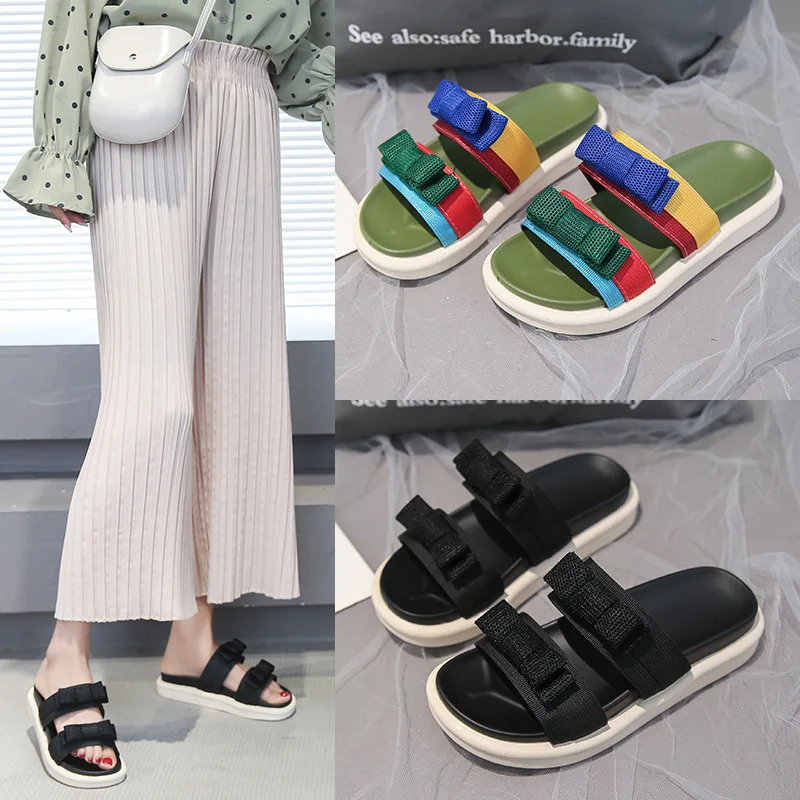 Hot Sell Women Summer Double Bowknot Shoes Slippers Fashion Colorful Slippers Flip-flops Comfortable Footwear Casual Shoes
Hot Sell Women Summer Double Bowknot Shoes Slippers Fashion Colorful Slippers Flip-flops Comfortable Footwear Casual Shoes