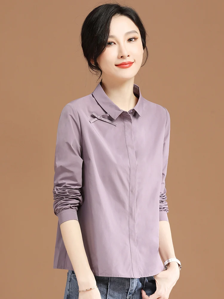 HCXR Women Blouses 2023 Autumn Chic Polo Neck Long Sleeve Elegant Female Shirt Solid Color Office Korean Fashion Top
HCXR Women Blouses 2023 Autumn Chic Polo Neck Long Sleeve Elegant Female Shirt Solid Color Office Korean Fashion Top