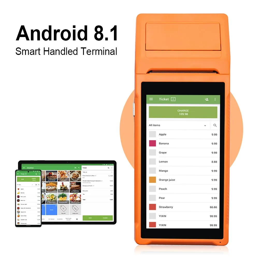 Handheld PDA Android 8.1 Terminal POS 58mm Mobile Receipt Bill Thermal Printer 5.5''HD+ Support WiFi 1D/2D Scanning POS System
Handheld PDA Android 8.1 Terminal POS 58mm Mobile Receipt Bill Thermal Printer 5.5''HD+ Support WiFi 1D/2D Scanning POS System