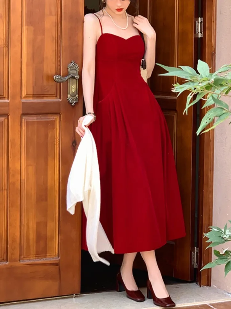Summer Women Fashion Spaghetti Strap Prom Dress Elegant Sleeveless Slim Vestdios Female Evening Party Clothes
Summer Women Fashion Spaghetti Strap Prom Dress Elegant Sleeveless Slim Vestdios Female Evening Party Clothes