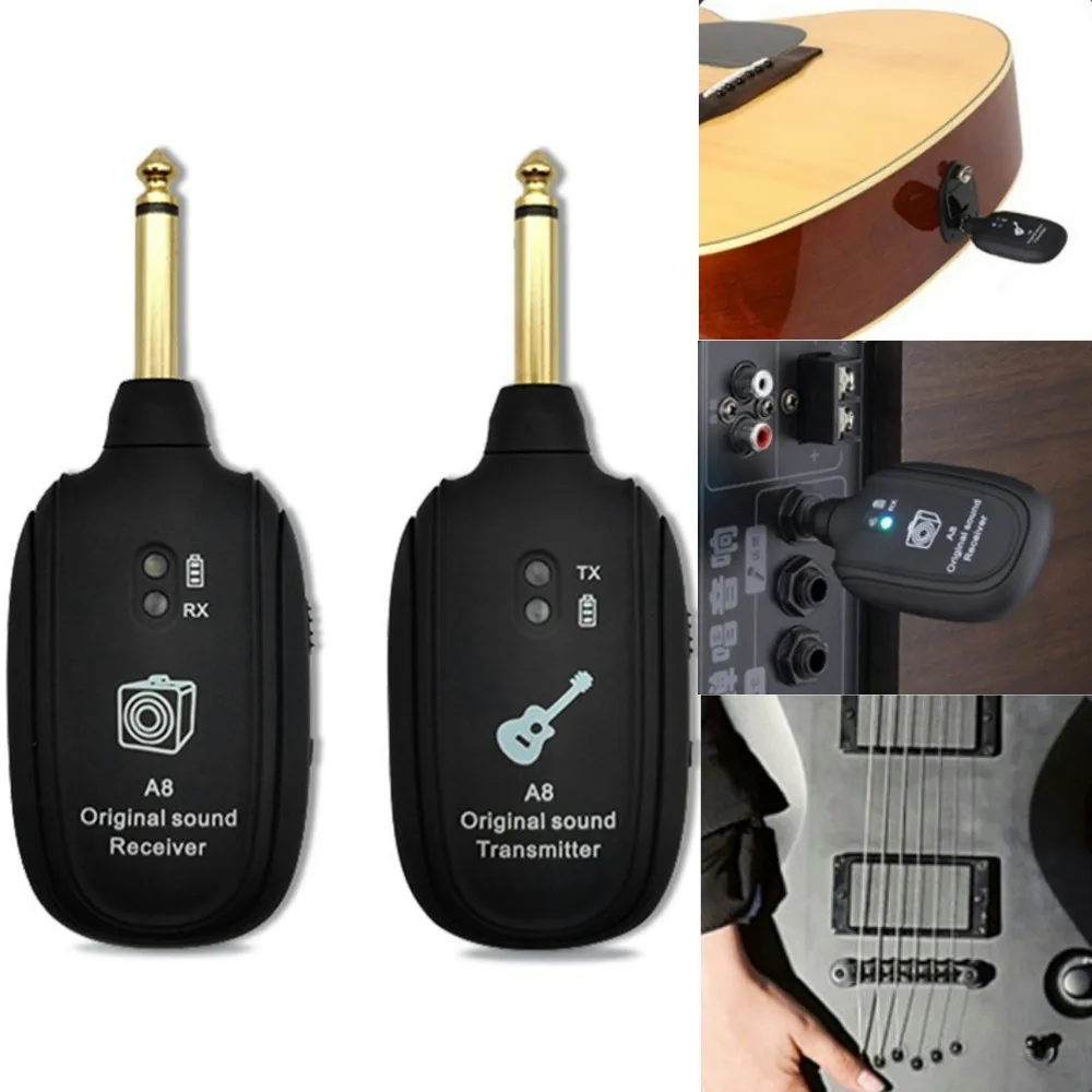 A8 Guitar Pickup UHF Audio Transmitter Receiver Electric Guitar Wireless System for Electric Guitar Violin Bass Parts Musical
A8 Guitar Pickup UHF Audio Transmitter Receiver Electric Guitar Wireless System for Electric Guitar Violin Bass Parts Musical