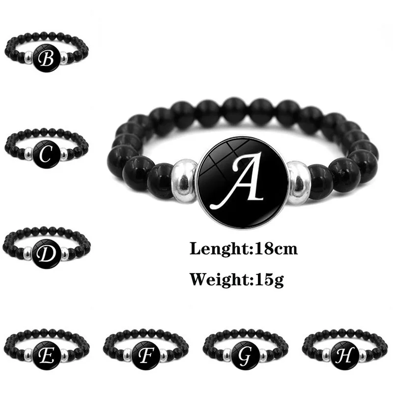 Simple Black Gemstone Beaded Bracelet for Women Girl DIY 26 English Letters Elastic Bracelet Jewelry for Lovers Name Friendship
Simple Black Gemstone Beaded Bracelet for Women Girl DIY 26 English Letters Elastic Bracelet Jewelry for Lovers Name Friendship