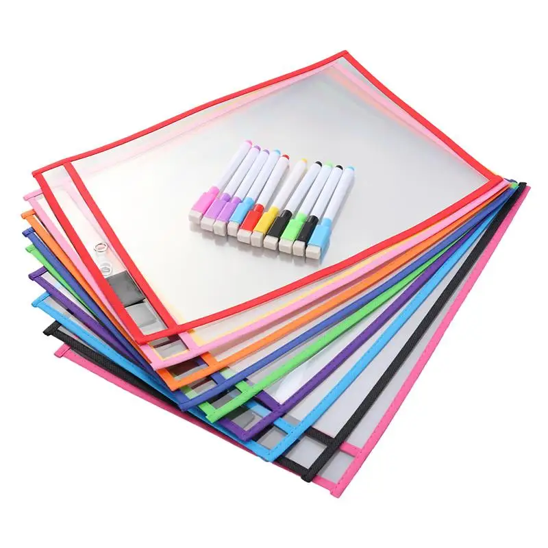 Reusable Storage Bag Office Supplies Transparent PVC Sewing Bag Reusable Dry Erase Pockets(10 Bag + 10 Pen Caps + 10 Pens)
Reusable Storage Bag Office Supplies Transparent PVC Sewing Bag Reusable Dry Erase Pockets(10 Bag + 10 Pen Caps + 10 Pens)