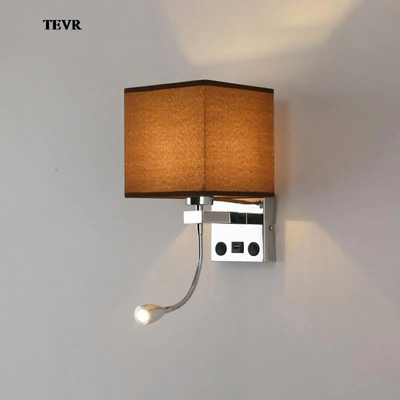 LED Wall Lamp TEVR Modern Bedroom Bedside Sconce Light With Switch USB Interface Hotel Cloth Wall Lamps Indoor Decor Luminaire
LED Wall Lamp TEVR Modern Bedroom Bedside Sconce Light With Switch USB Interface Hotel Cloth Wall Lamps Indoor Decor Luminaire