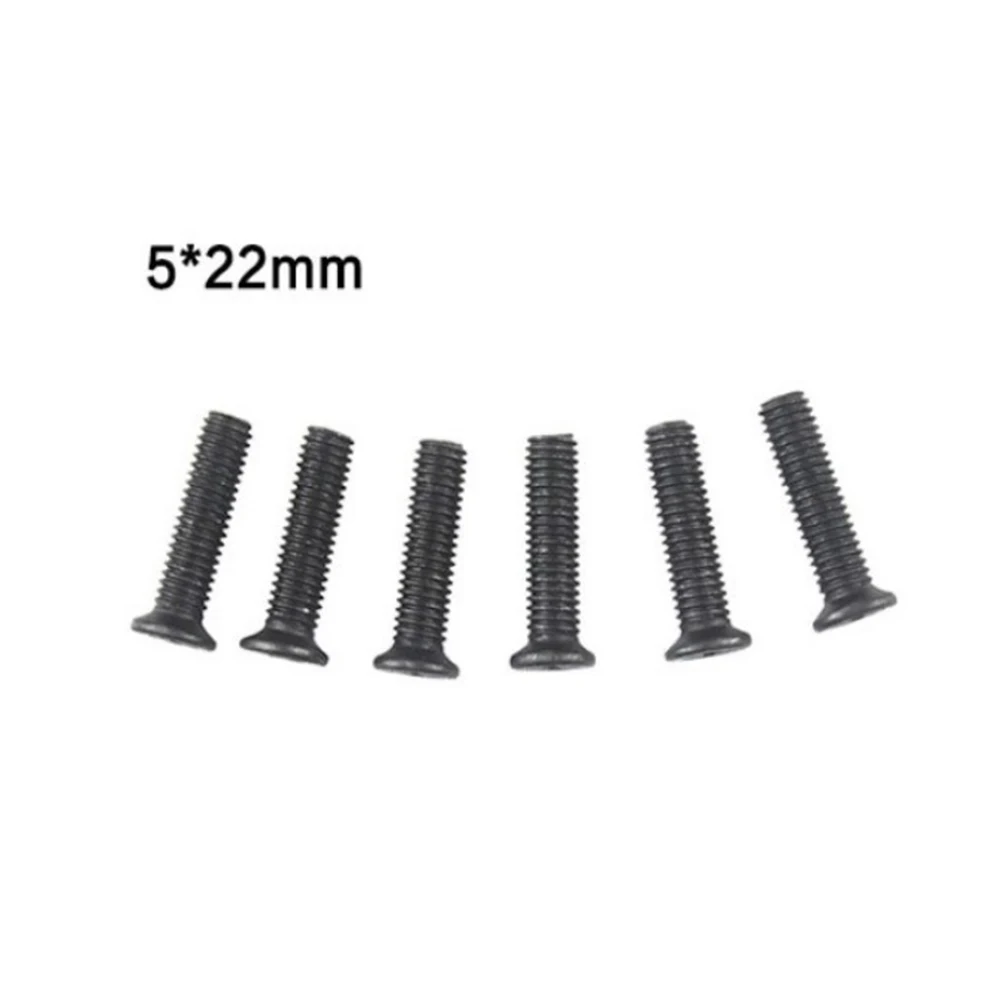 

6Pcs/Set Fixing Screw M5/M6 22mm Left Hand Countersunk Head For UNF Drill Chuck Shank Adapter Hexagon Hex Socket Power Tool Part