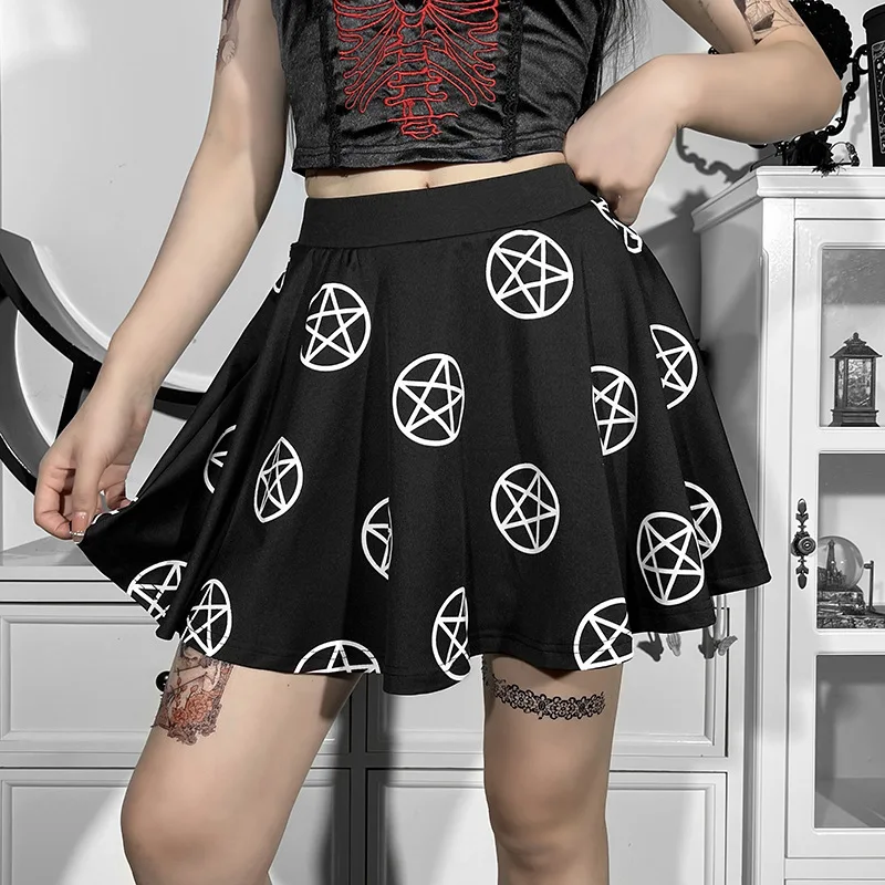 Gothic Grunge Y2K High Waist Ruffle Skirt Summer Goth Cross Black Skirt Vintage Black print Trim A Line Mini Skirt Women 2021
Gothic Grunge Y2K High Waist Ruffle Skirt Summer Goth Cross Black Skirt Vintage Black print Trim A Line Mini Skirt Women 2021