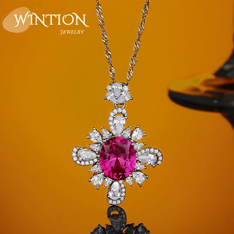 WINTION Fashion light luxury high carbon diamond necklaces 925 sterling silver necklace irregular shape high-end wedding jewelry 
WINTION Fashion light luxury high carbon diamond necklaces 925 sterling silver necklace irregular shape high-end wedding jewelry