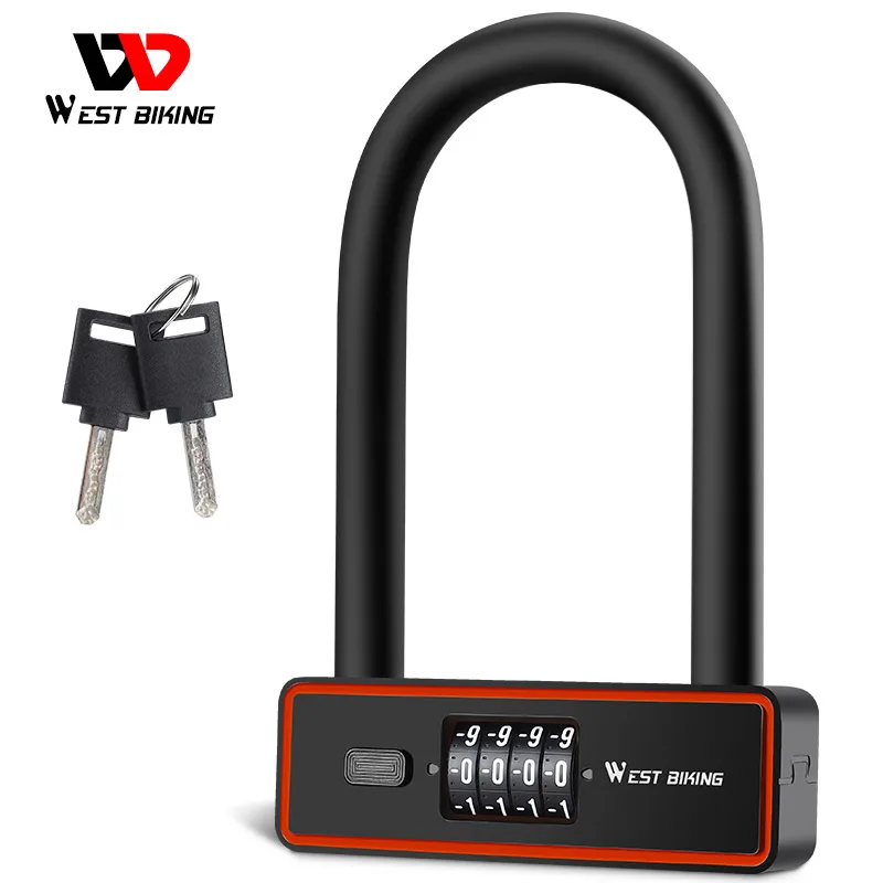 WEST BIKING Bicycle U Lock MTB Bike Padlock Password Keys Anti-theft Safety Motorcycle Scooter Cycling Lock Bicycle Accessories
WEST BIKING Bicycle U Lock MTB Bike Padlock Password Keys Anti-theft Safety Motorcycle Scooter Cycling Lock Bicycle Accessories