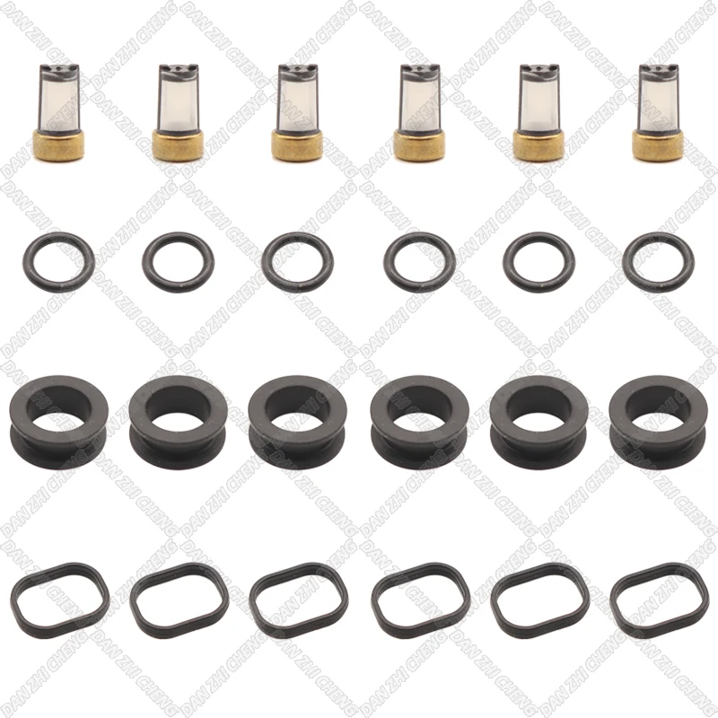 

6 set For FJ415 92-95 Lexus SC300 GS300 Toyota Supra 23250-46030 Fuel Injector Service Repair Kit Filters Orings Seals Grommets