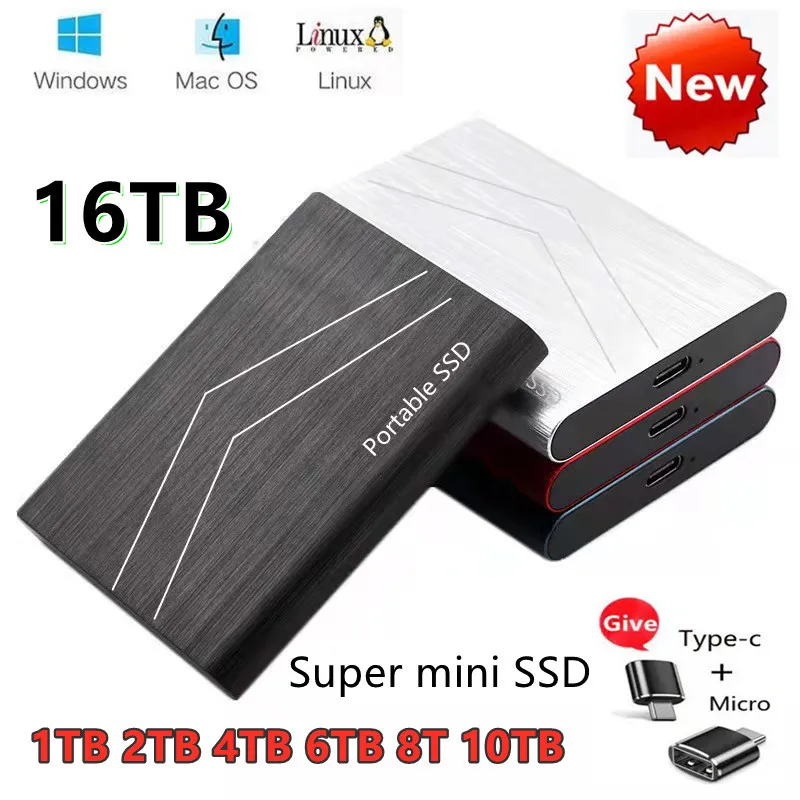 M.2 SSD 16TB 12TB 3TB 2TB External SSD 1TB Mobile Solid State Hard Drive USB 3.1 External SSD Typc-C Portable Hard Drive ssd
M.2 SSD 16TB 12TB 3TB 2TB External SSD 1TB Mobile Solid State Hard Drive USB 3.1 External SSD Typc-C Portable Hard Drive ssd