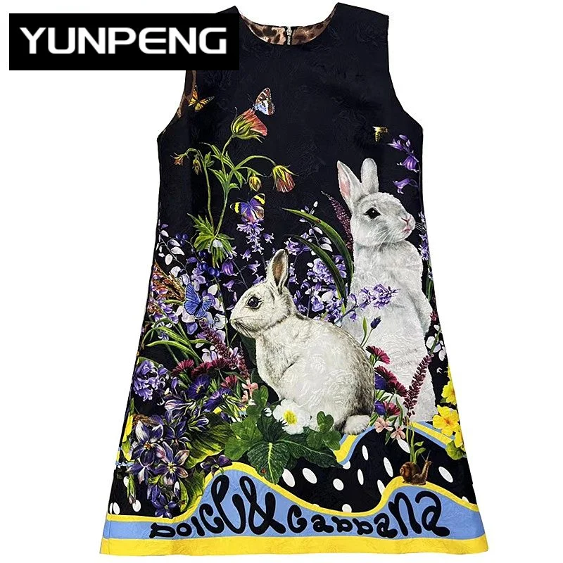 Dresses For Women 2023 Runway Luxury Designer Summer Short Tank sleeveless Rabbit Flower print Loose Balck Vintage Mini Dress
Dresses For Women 2023 Runway Luxury Designer Summer Short Tank sleeveless Rabbit Flower print Loose Balck Vintage Mini Dress