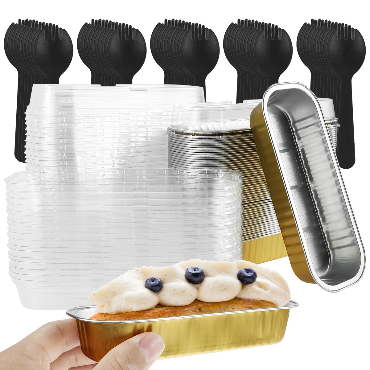 Aluminum Non-stick With 150pcs Bread Reusable New Pans Foil Container Square Loaf Loaf Lids Pans Foil Mini And Spoons 200ml
Aluminum Non-stick With 150pcs Bread Reusable New Pans Foil Container Square Loaf Loaf Lids Pans Foil Mini And Spoons 200ml