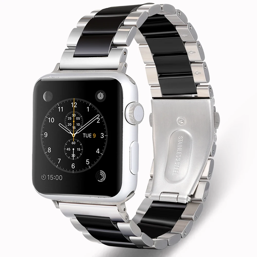 Ремешок из нержавеющей стали для Apple Watch Band Series 38/42 мм/40 мм/44 мм/41/45 мм S8/7/6/5/4/3/2/1 iwatc