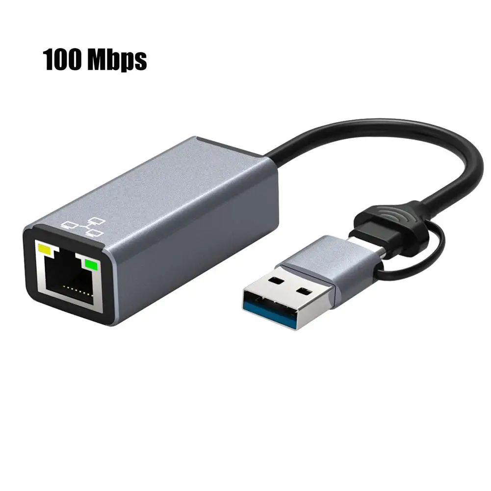 Usb C /Usb A To Ethernet Adapter 100 Mbps High-speed Type C To Rj45 Mobile Phone Computer Network Card Network Converter
Usb C /Usb A To Ethernet Adapter 100 Mbps High-speed Type C To Rj45 Mobile Phone Computer Network Card Network Converter