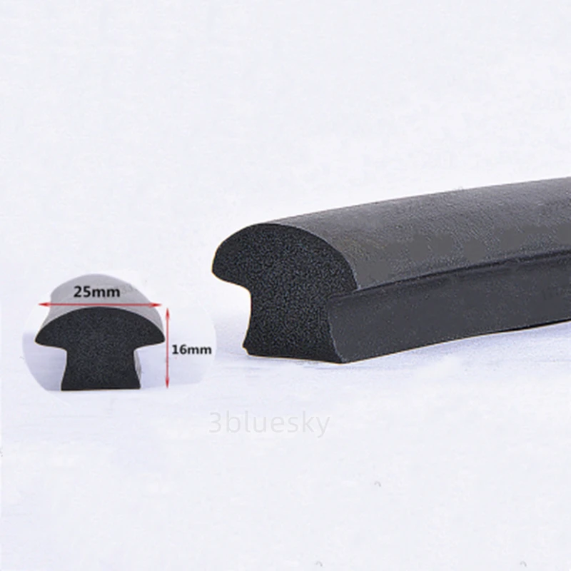 

Groove Cover EPDM Rubber Mushroom Foam T Strip Cushion Gasket Insulation 25x16mm Black