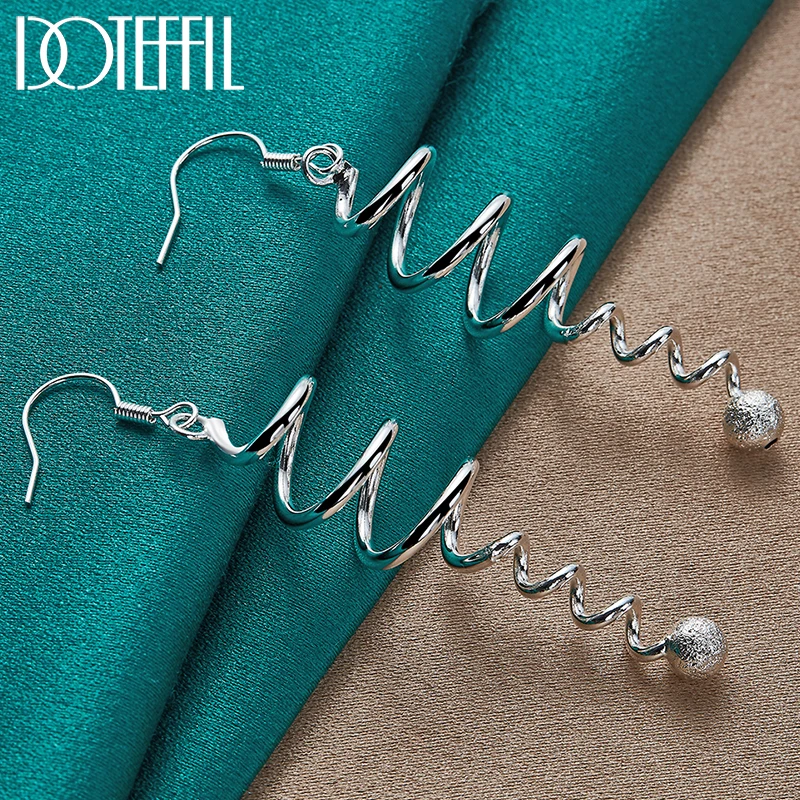 DOTEFFIL 925 Sterling Silver Spring Frosted Bead Ball Drop Earrings For Women Engagement Wedding Birthday Gift Fashion Jewelry
DOTEFFIL 925 Sterling Silver Spring Frosted Bead Ball Drop Earrings For Women Engagement Wedding Birthday Gift Fashion Jewelry