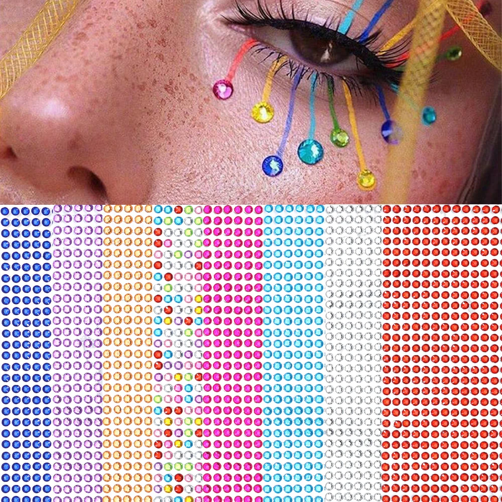 Sdotter 504Pcs/Sheet 3D Diamond Face Stickers Eyeshadow Self Adhesive Body Rhinestones Decals Nail Art Decorations Makeup Access
Sdotter 504Pcs/Sheet 3D Diamond Face Stickers Eyeshadow Self Adhesive Body Rhinestones Decals Nail Art Decorations Makeup Access