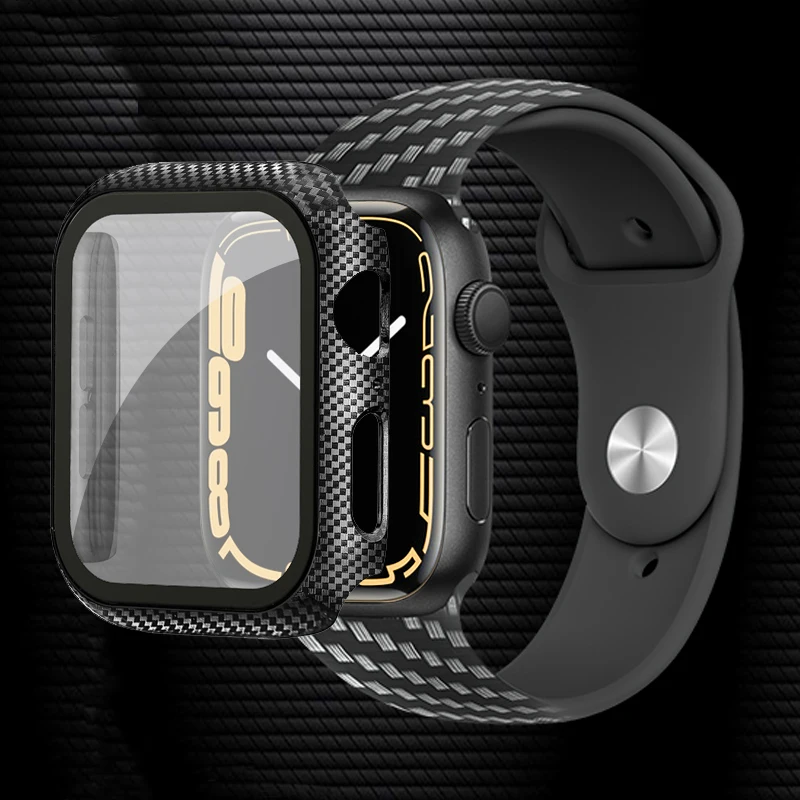 Carbon Fiber Case For Apple Watch 44mm 40mm 45mm 41mm 42mm 38mm iwatch 7 6 5 4 3 SE Cover +Glass Apple Watch Screen Protector
Carbon Fiber Case For Apple Watch 44mm 40mm 45mm 41mm 42mm 38mm iwatch 7 6 5 4 3 SE Cover +Glass Apple Watch Screen Protector