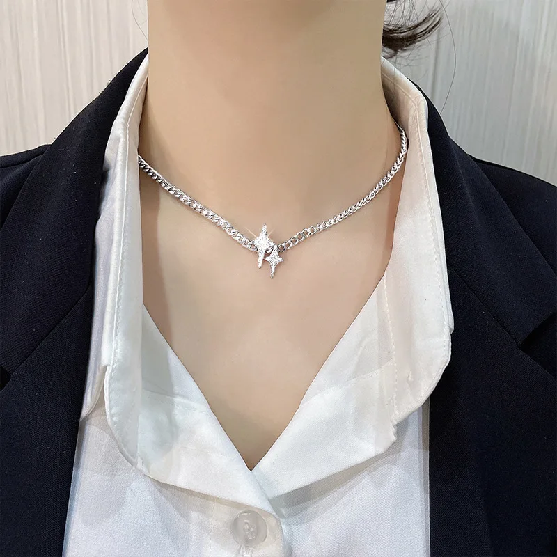 VENTFILLE 925 Stamp Silver Color Star Necklace For Women Girl Liquid Lava Texture Punk Jewellery Birthday Gift Dropshipping
VENTFILLE 925 Stamp Silver Color Star Necklace For Women Girl Liquid Lava Texture Punk Jewellery Birthday Gift Dropshipping