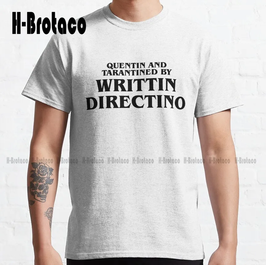 Классическая футболка Квентин и тарантин, написанное прястино, забавная уличная одежда, мультяшная футболка унисекс, цифровая печать 
Классическая футболка Квентин и тарантин, написанное прястино, забавная уличная одежда, мультяшная футболка унисекс, цифровая печать