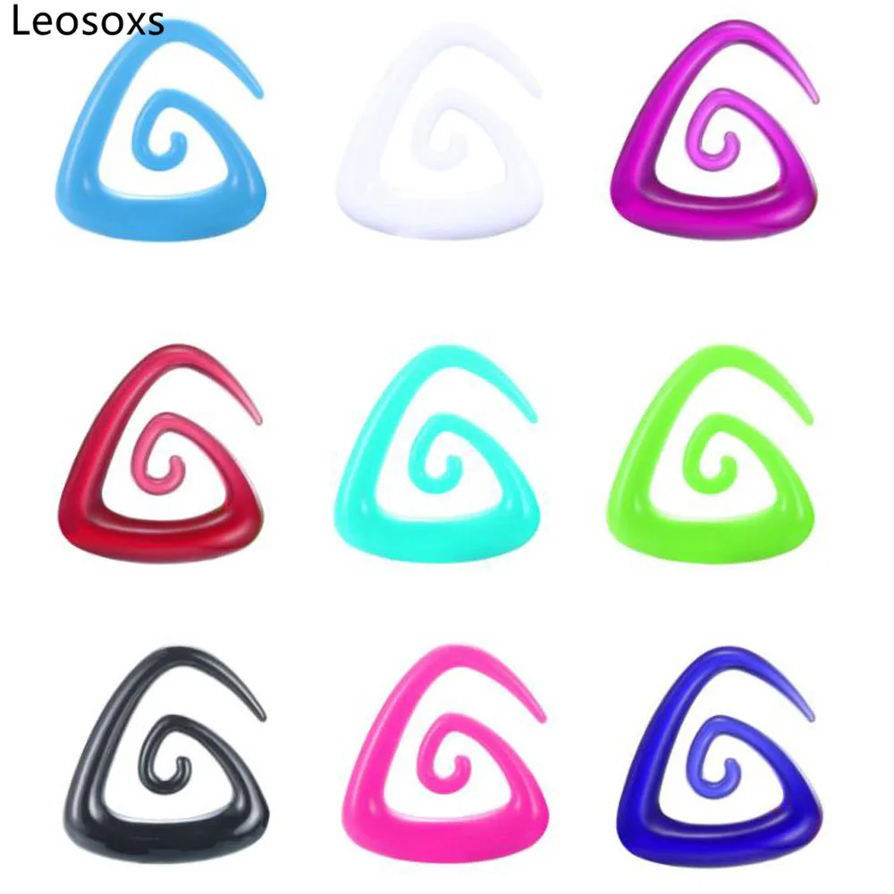 

Leosoxs 1 Pair Acrylic Spiral Ear Gauges Ear Taper Stretching Plugs and Tunnels Ear Expanders Body Piercing Jewelry 1.6mm-10mm