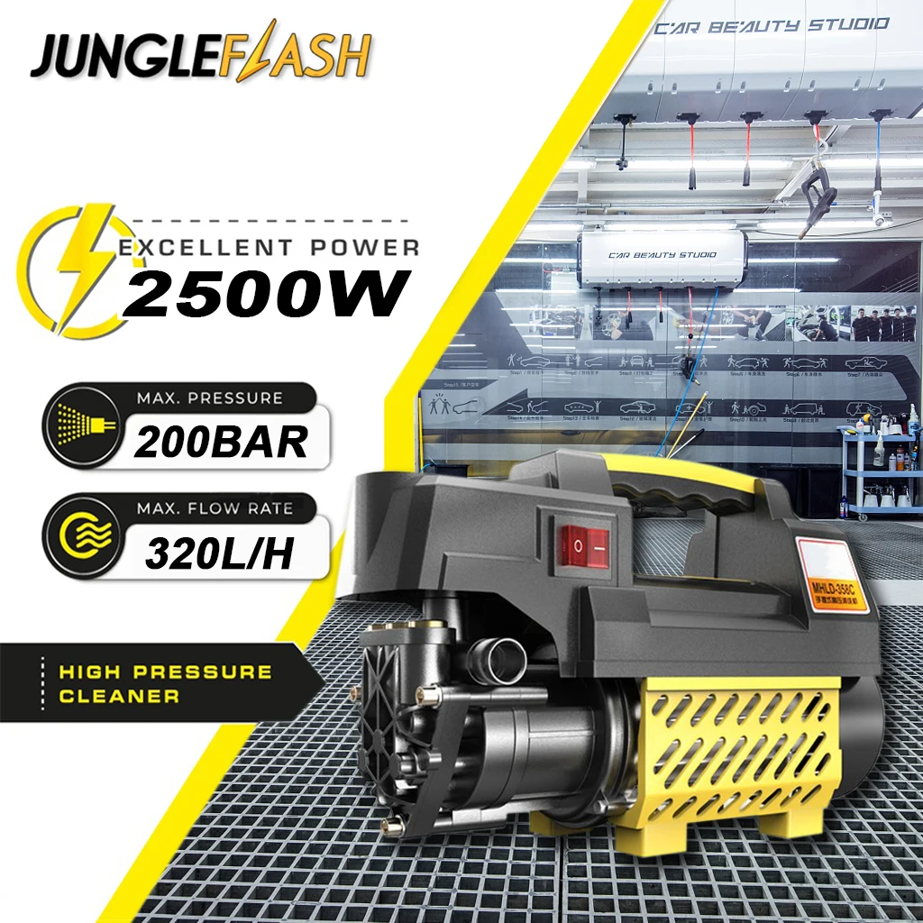 JUNGLEFLASH 2500W High Pressure Car Washer Pump Portable Washing Machine Water Gun Camping Foam Generator Tornador Cleaner
JUNGLEFLASH 2500W High Pressure Car Washer Pump Portable Washing Machine Water Gun Camping Foam Generator Tornador Cleaner