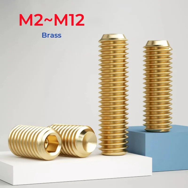 Латунные установочные винты М2-М12 
Латунные установочные винты М2-М12
