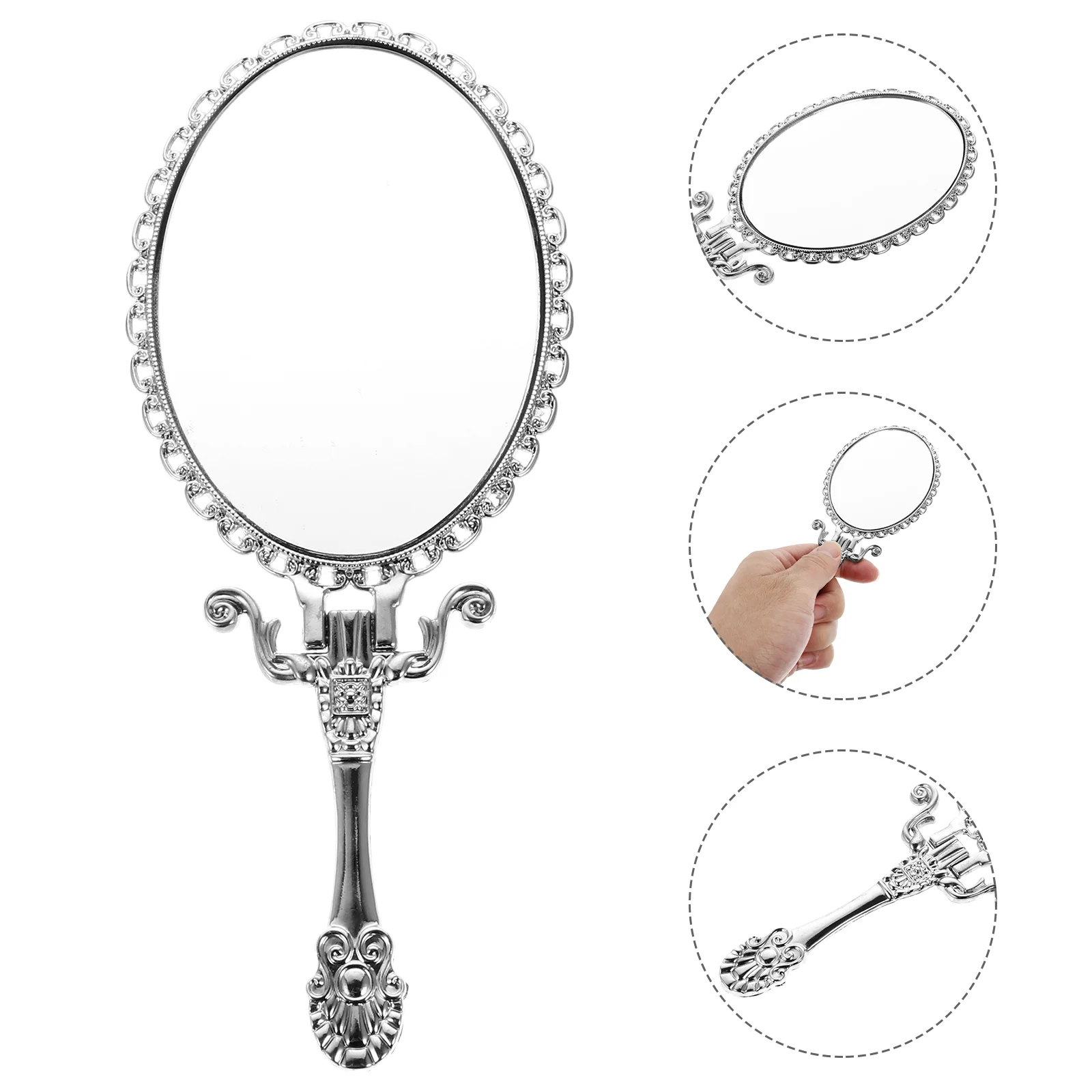 Mirror Handle Mini Vanity Vintage Compact Handheld Beauty Makeup Zinc Alloy Women Travel
Mirror Handle Mini Vanity Vintage Compact Handheld Beauty Makeup Zinc Alloy Women Travel