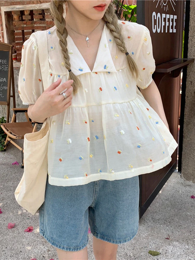 Puff Sleeve Casual Shirt for Girls Vintage Sweet Crop Top HOUZHOU Kawaii Blouses Women Cute Chic Korean Fashion Loose V-Neck
Puff Sleeve Casual Shirt for Girls Vintage Sweet Crop Top HOUZHOU Kawaii Blouses Women Cute Chic Korean Fashion Loose V-Neck