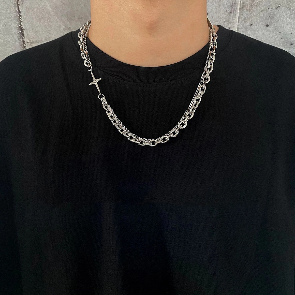 Hiphop Layered Chain Cross Pendant Necklace for Men Punk Trendy Stainless Steel Choker Necklace 2022 Fashion Jewelry Collar Gift
Hiphop Layered Chain Cross Pendant Necklace for Men Punk Trendy Stainless Steel Choker Necklace 2022 Fashion Jewelry Collar Gift