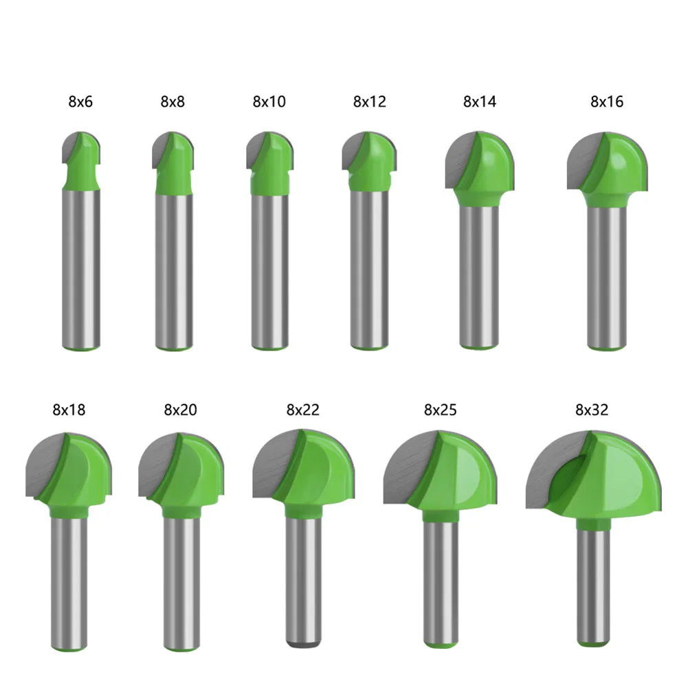 Woodworking Tools 11pc Set 8mm Shank Ball Nose End Mill Round Nose Cove Milling Cutter Router Bits For Wood Radius Core Box MDF
Woodworking Tools 11pc Set 8mm Shank Ball Nose End Mill Round Nose Cove Milling Cutter Router Bits For Wood Radius Core Box MDF